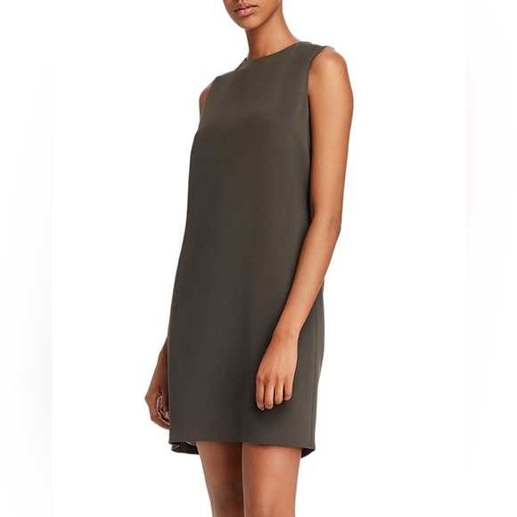 THEORY • Column Shift Dress in Green Slate - Picture 12 of 12